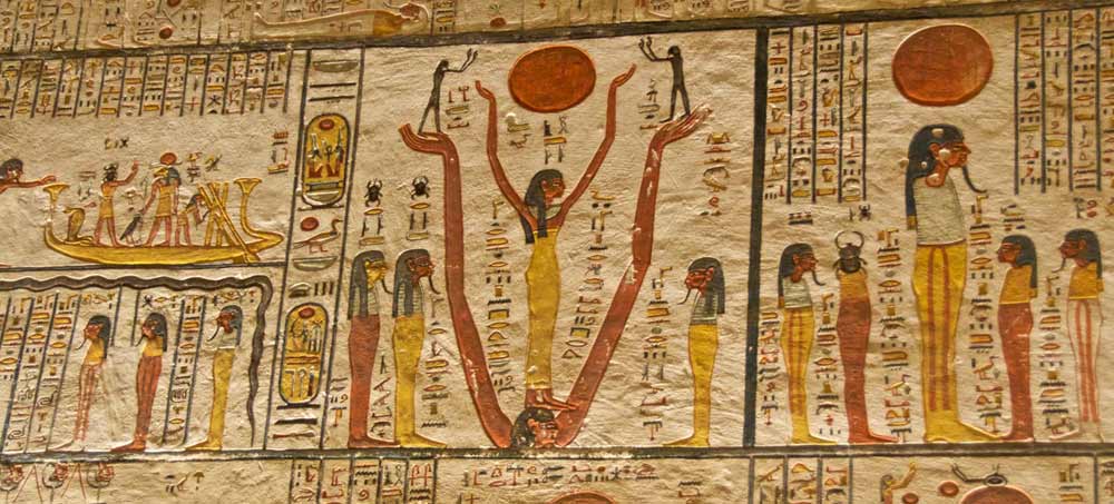 Painting on wall of Tutankhamun tomb